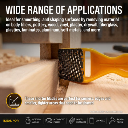 2-1/2" Flat Standard Cut Replacement Blade, Pack of 6 - Steel Shaver Rasp Block Plane, Cheesegrater, Auto Body Filler