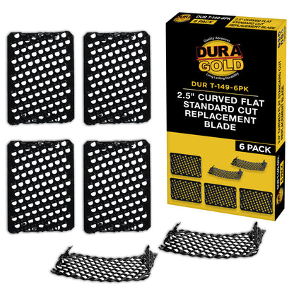 2-1/2" Flat Standard Cut Replacement Blade, Pack of 6 - Steel Shaver Rasp Block Plane, Cheesegrater, Auto Body Filler