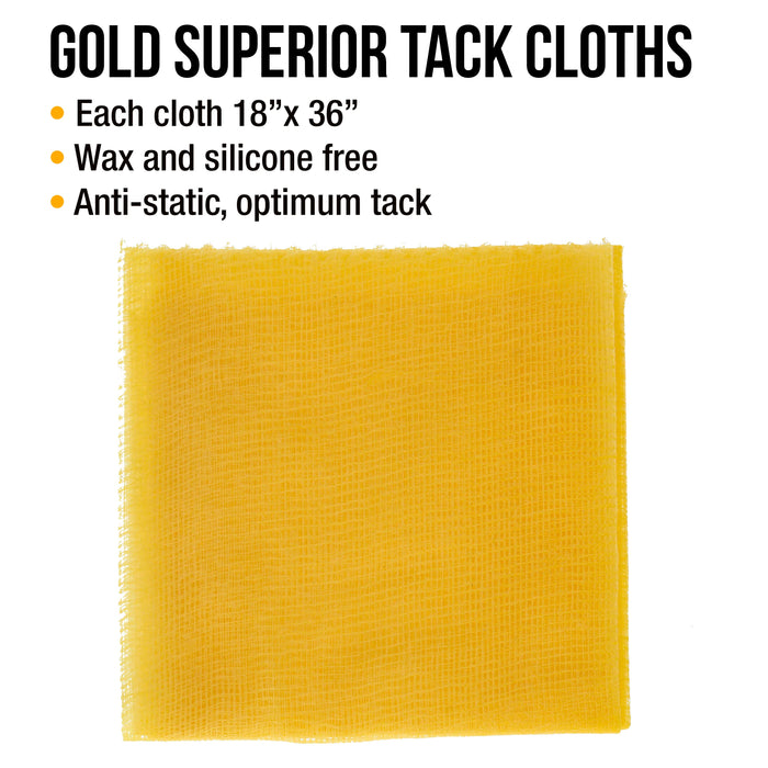 Dura-Gold - Pure Gold Superior Tack Cloths - Tack Rags (Case of 144) - Woodworking and Painters Professional Grade - Removes Dust, Cleans Surfaces