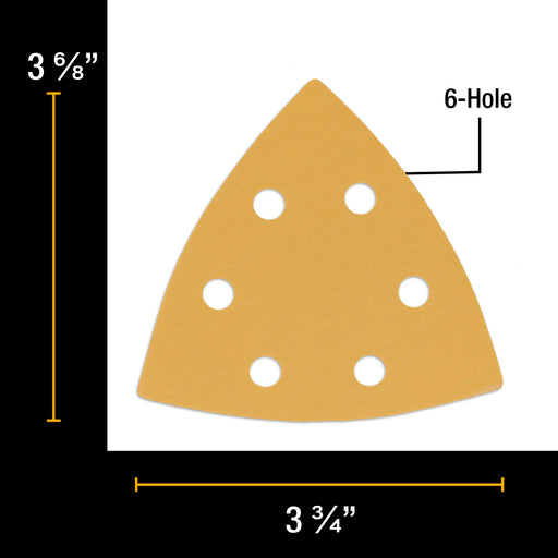 Triangle Mouse Sanding Sheets - 3000 Grit (Box of 18) - 6 Hole Pattern Hook & Loop Triangular Shaped Discs - Aluminum Oxide Sandpaper