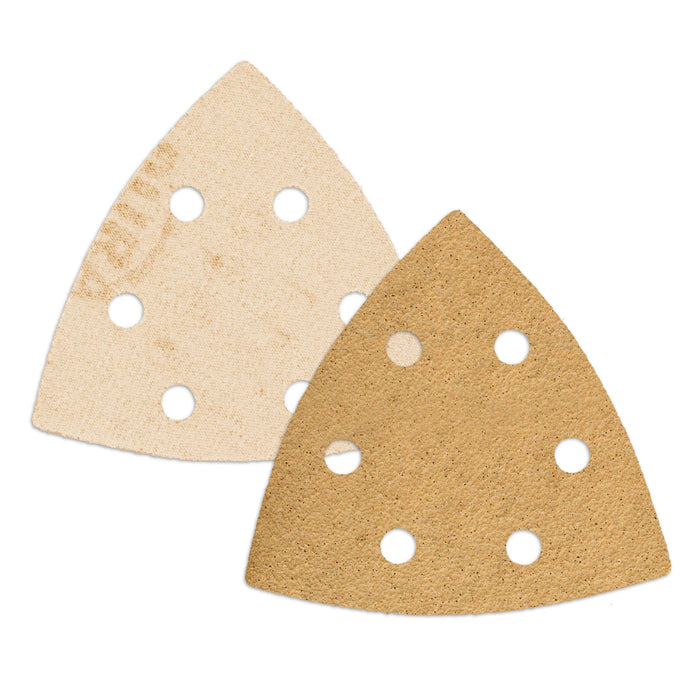 Triangle Mouse Sanding Sheets - 40 Grit (Box of 16) - 6 Hole Pattern Hook & Loop Triangular Shaped Discs - Aluminum Oxide Sandpaper