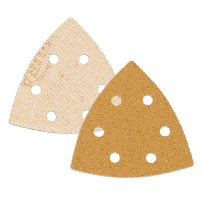 Triangle Mouse Sanding Sheets - 60 Grit (Box of 24) - 6 Hole Pattern Hook & Loop Triangular Shaped Discs - Aluminum Oxide Sandpaper