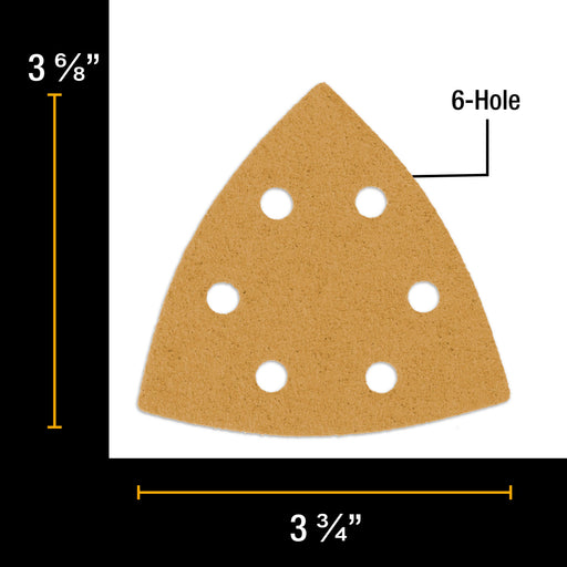 Triangle Mouse Sanding Sheets - 80 Grit (Box of 24) - 6 Hole Pattern Hook & Loop Triangular Shaped Discs - Aluminum Oxide Sandpaper