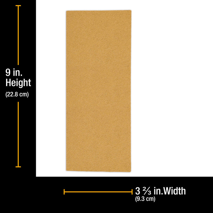 60 Grit - 1/3 Sheet Size Wood Workers Gold, 3-2/3" x 9" with Hook & Loop Backing - Box of 16 Sheets - Jitterbug Sander