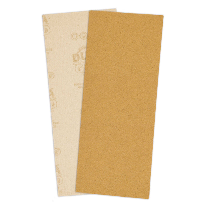 60 Grit - 1/3 Sheet Size Wood Workers Gold, 3-2/3" x 9" with Hook & Loop Backing - Box of 16 Sheets - Jitterbug Sander