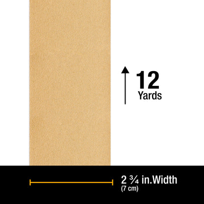 Premium 100 Grit Gold Longboard Continuous Sandpaper Roll, 2-3/4" Wide, 12 Yards Long, Hook & Loop Backing - Automotive, Woodworking Sanding