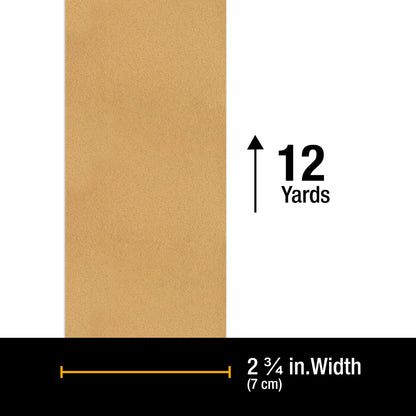 Premium 120 Grit Gold Longboard Continuous Sandpaper Roll, 2-3/4" Wide, 12 Yards Long, Hook & Loop Backing - Automotive, Woodworking Sanding
