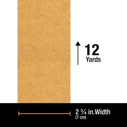 Premium 40 Grit Gold Longboard Continuous Sandpaper Roll, 2-3/4" Wide, 12 Yards Long, Hook & Loop Backing - Automotive, Woodworking Sanding