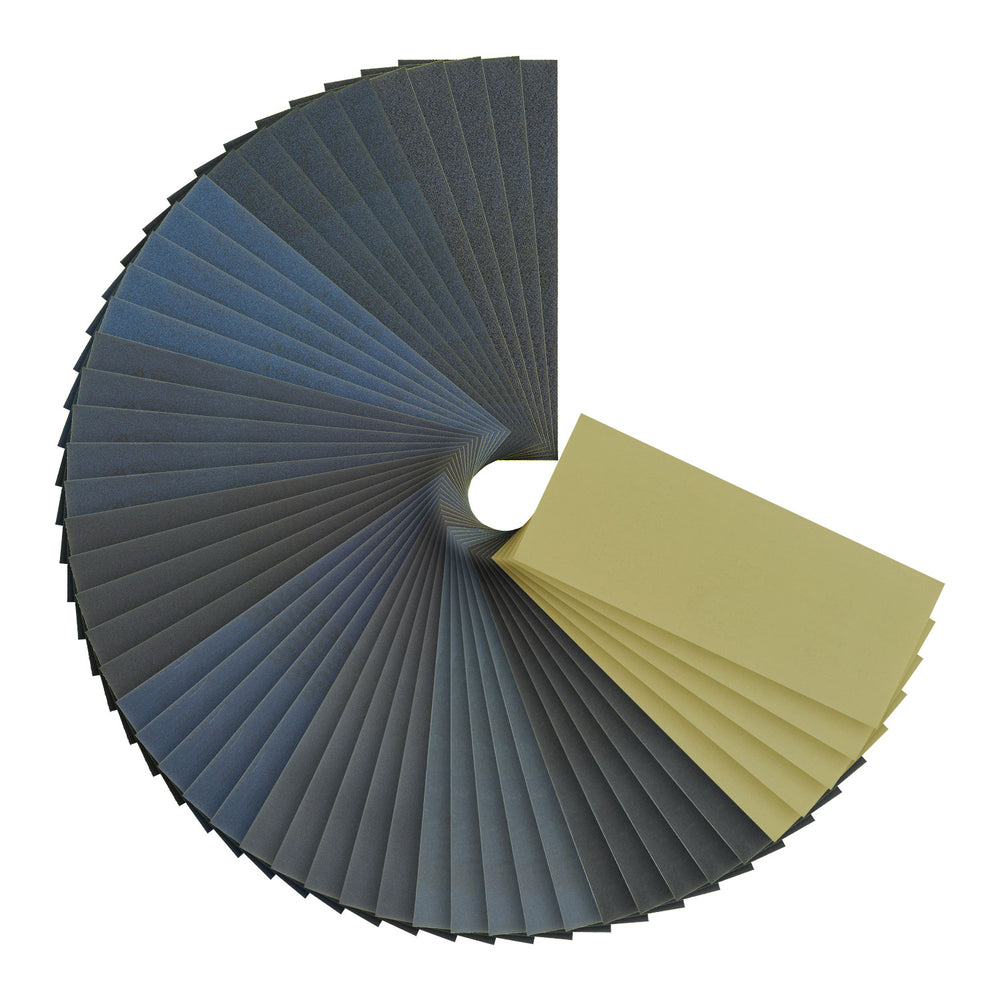 Variety Pack Fine - Wet or Dry Sandpaper Finishing Sheets 3-2/3" x 9" - Box of 50