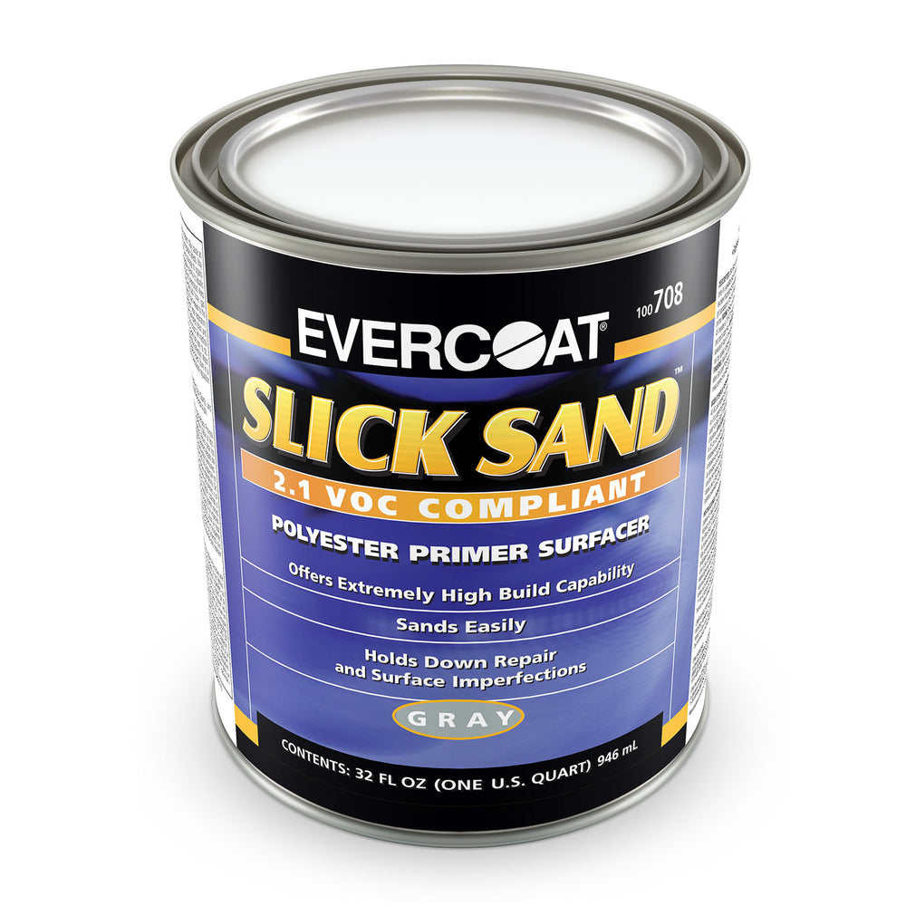 Gray - Slick Sand 2.1 VOC Compliant Polyester Primer Surfacer, 1 Quart