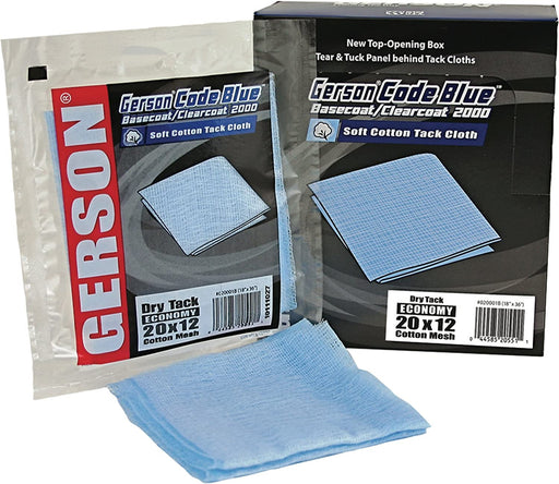 Code Blue Tack Cloths - 100% Bleached Cotton Gauze Substrate (Box of 12 cloths)
