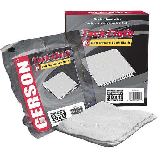 White Tack Cloths - 100% Bleached Cotton Gauze Substrate (Box of 12)