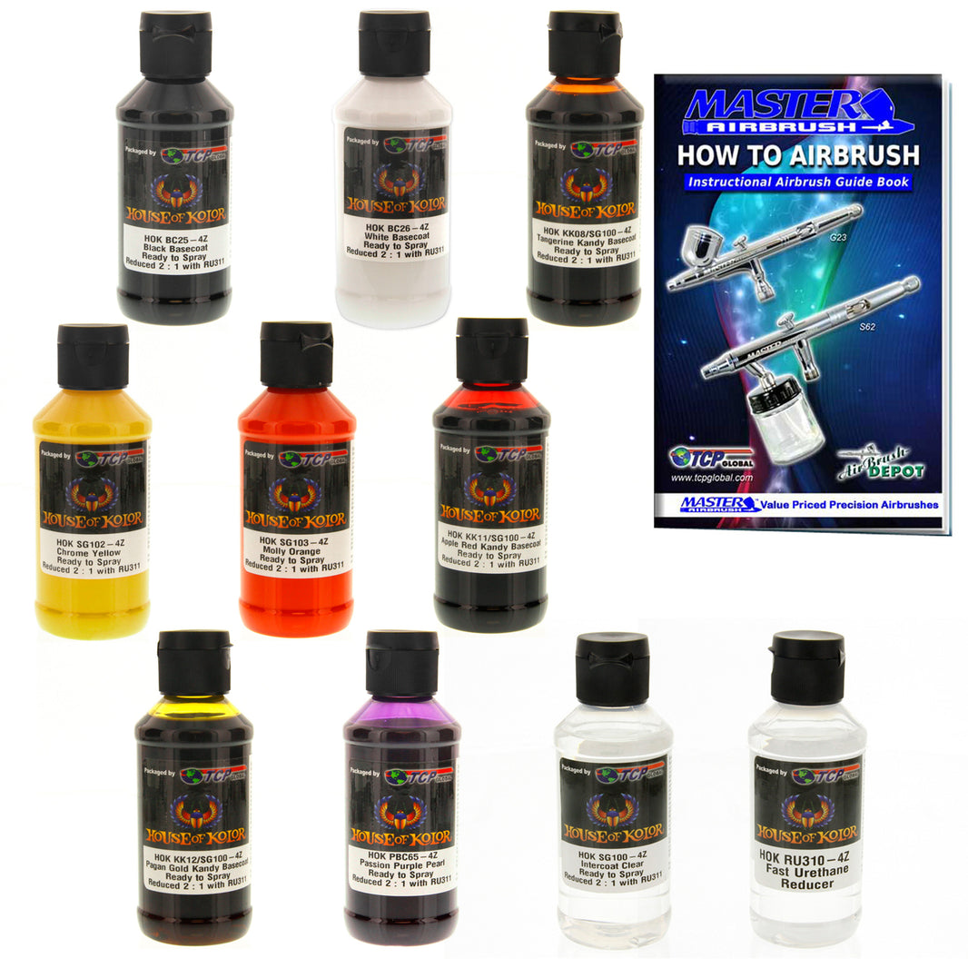 8 Color True Fire Kit - Kandy, Graphic and Pearl Basecoats, 4 oz (Ready-to-Spray)