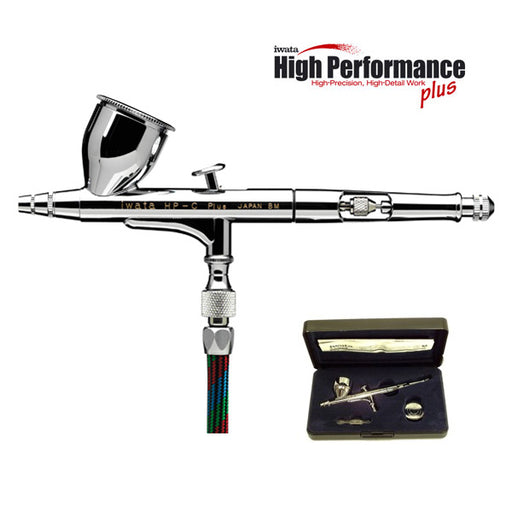 High Performance Plus HP-C Plus Dual-Action Airbrush with 0.3 mm. Tip with 4 Cylinder Piston Airbrush Air Compressor with Air Storage