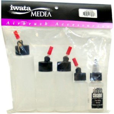 Iwata Airbrush 5 Bottle Set I 470 Package - Solvent Proof Bottles