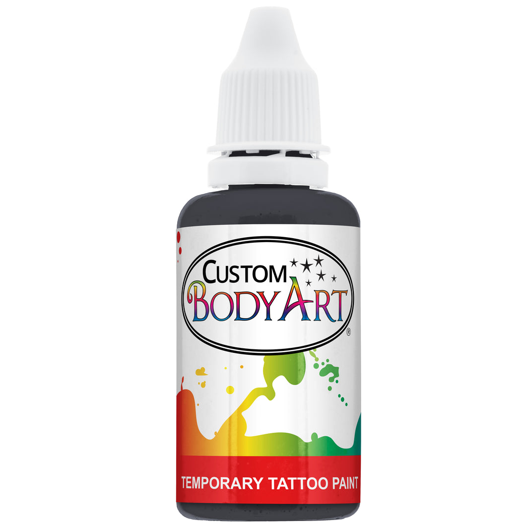 Black Airbrush Body Paint 1oz - Alcohol-Based, Waterproof, Body Paint for Adults, Cosplay, Temporary Tattoos