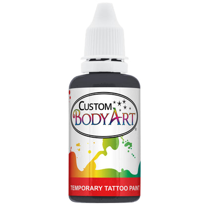 Black Airbrush Body Paint 1oz - Alcohol-Based, Waterproof, Body Paint for Adults, Cosplay, Temporary Tattoos