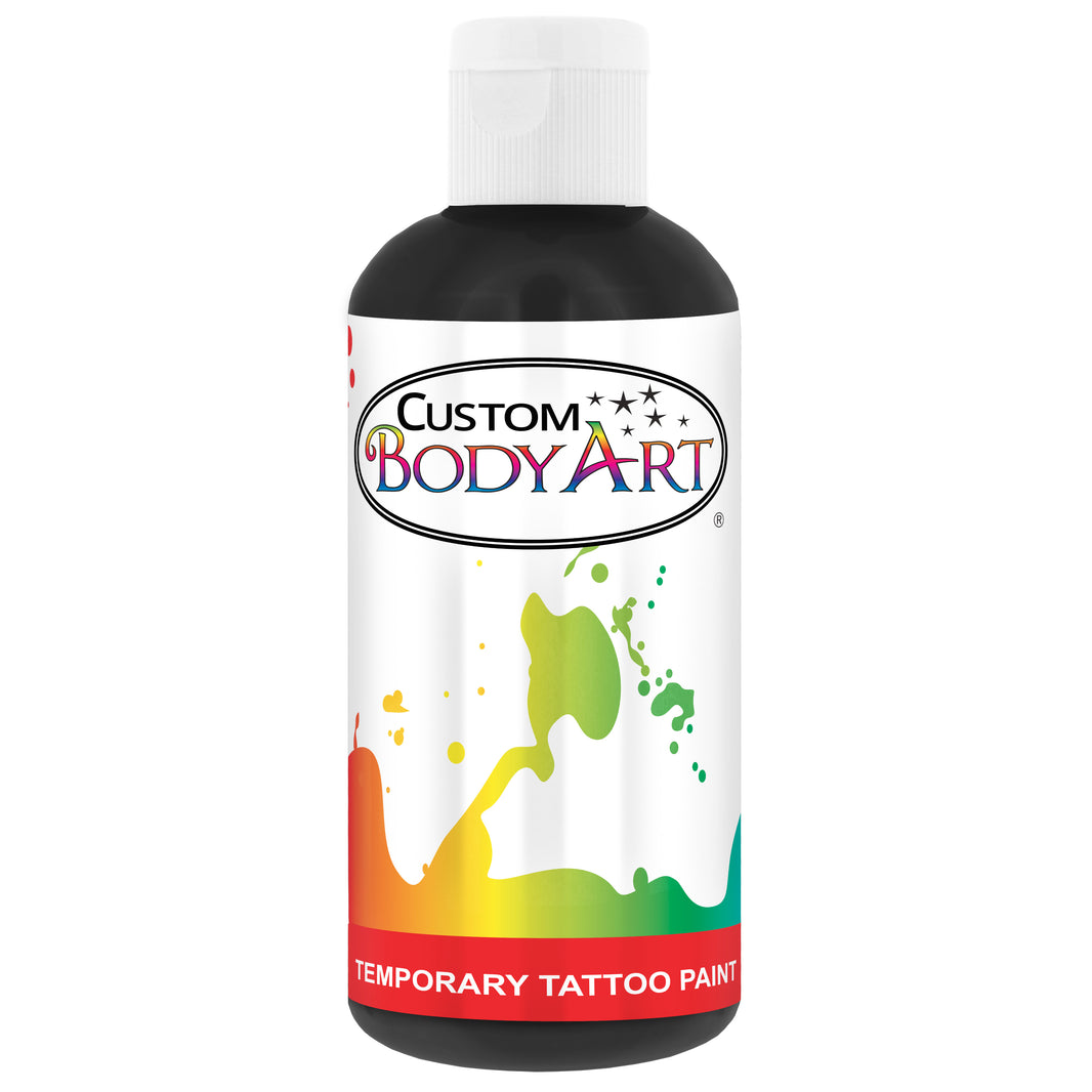 Black Airbrush Body Paint 8oz - Alcohol-Based, Waterproof, Body Paint for Adults, Cosplay, Temporary Tattoos