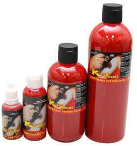 Red Airbrush Body Paint 8oz - Alcohol-Based, Waterproof, Body Paint for Adults, Cosplay, Temporary Tattoos