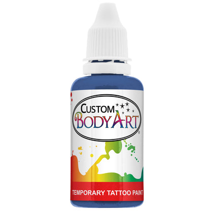 Blue Airbrush Body Paint 1oz - Alcohol-Based, Waterproof, Body Paint for Adults, Cosplay, Temporary Tattoos
