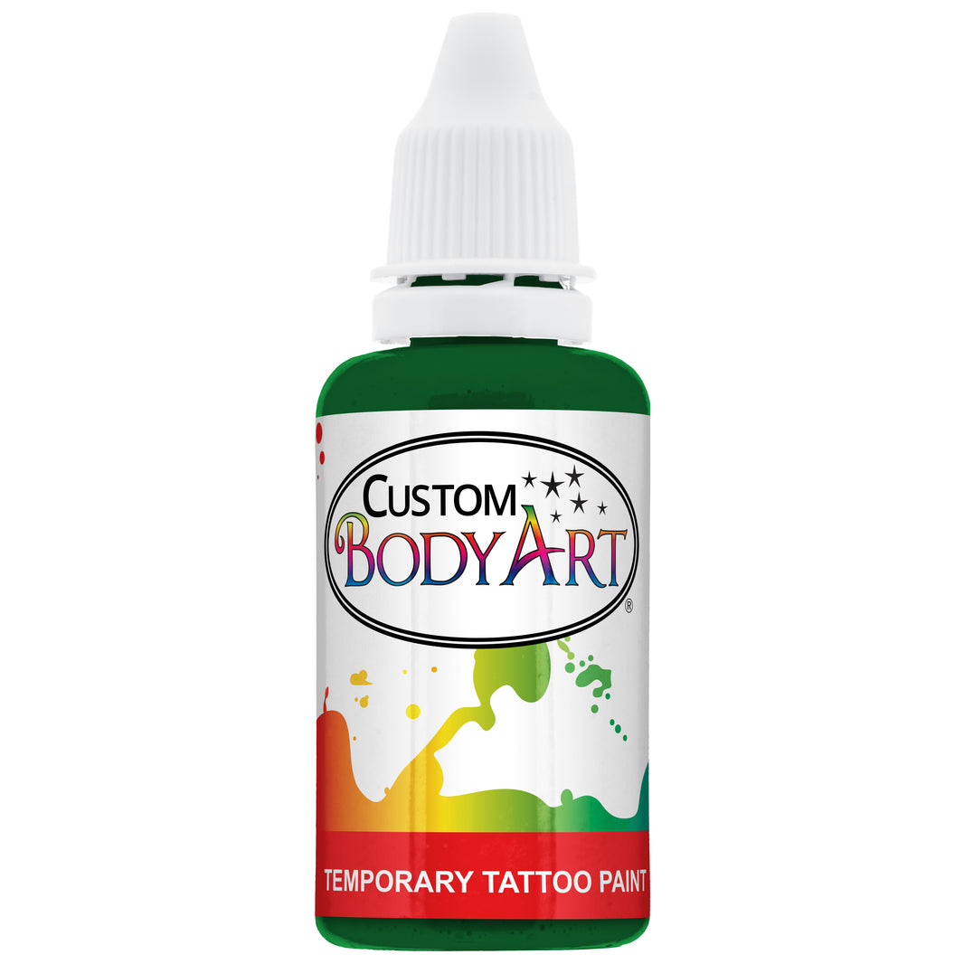 Green Airbrush Body Paint 1oz - Alcohol-Based, Waterproof, Body Paint for Adults, Cosplay, Temporary Tattoos