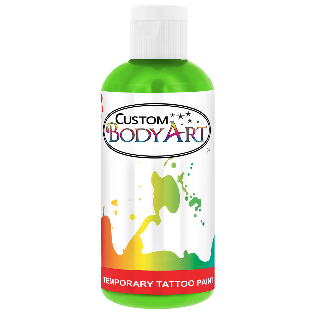 Lime Green Airbrush Body Paint 8oz - Alcohol-Based, Waterproof, Body Paint for Adults, Cosplay, Temporary Tattoos