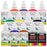 12 Color Set of Custom Body Art Airbrush Nail Paint Plus Reducer and Cleaner in 1 oz. Bottles