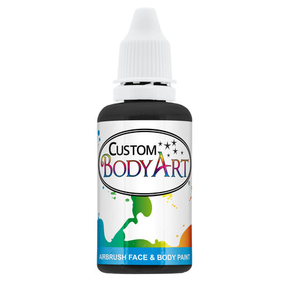 1 oz Black Water-Based Air Brush Paint for Skin - Face & Body Airbrush Paint for Halloween, Cosplay, Theatrical Makeup & Temporary Tattoos