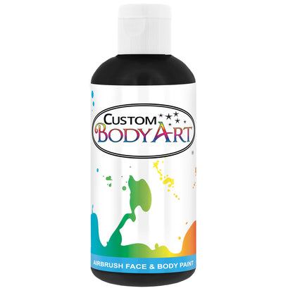 8 oz Black Water-Based Air Brush Paint for Skin - Face & Body Airbrush Paint for Halloween, Cosplay, Theatrical Makeup & Temporary Tattoos