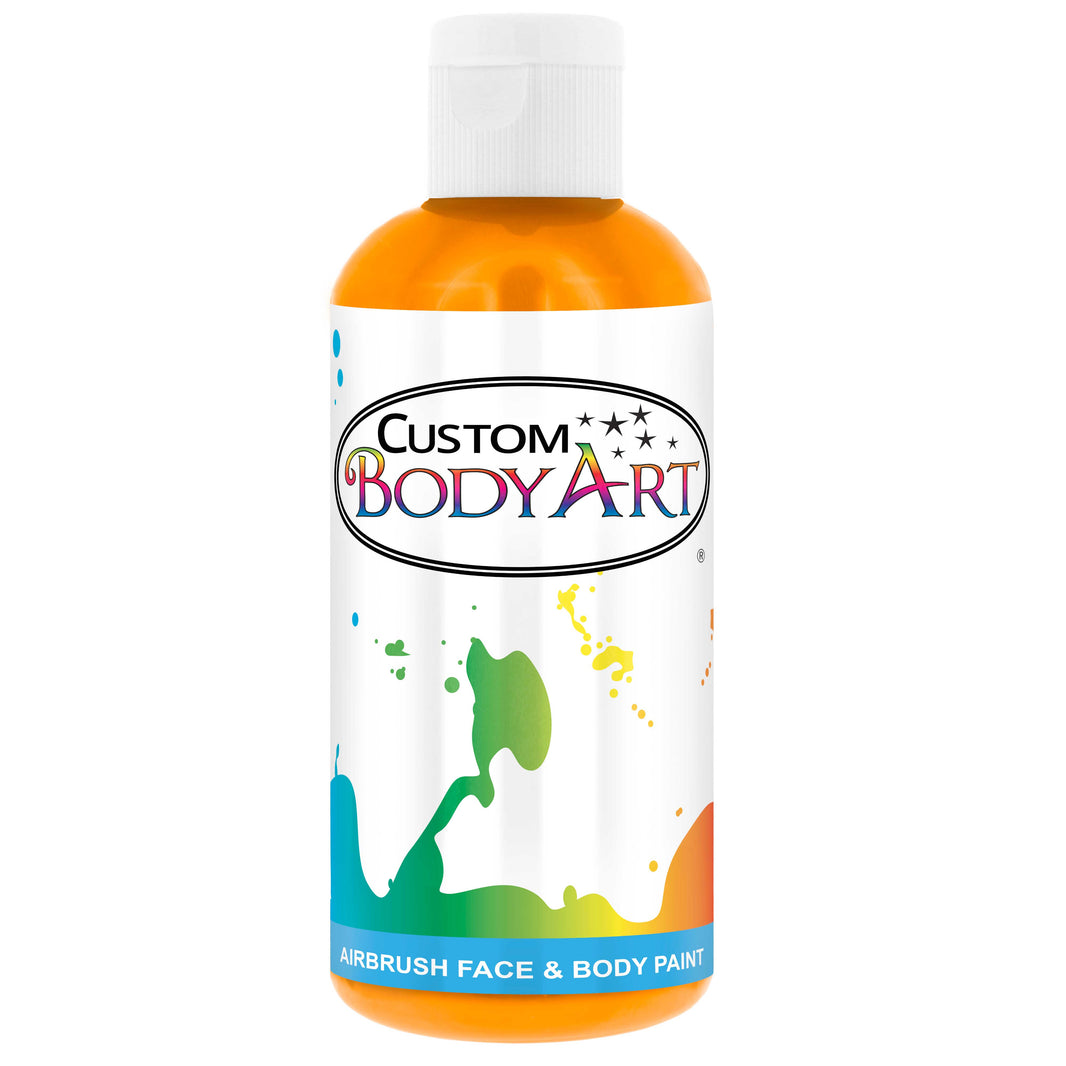 8 oz Yellow Water-Based Air Brush Paint for Skin - Face & Body Airbrush Paint for Halloween, Cosplay, Theatrical Makeup & Temporary Tattoos
