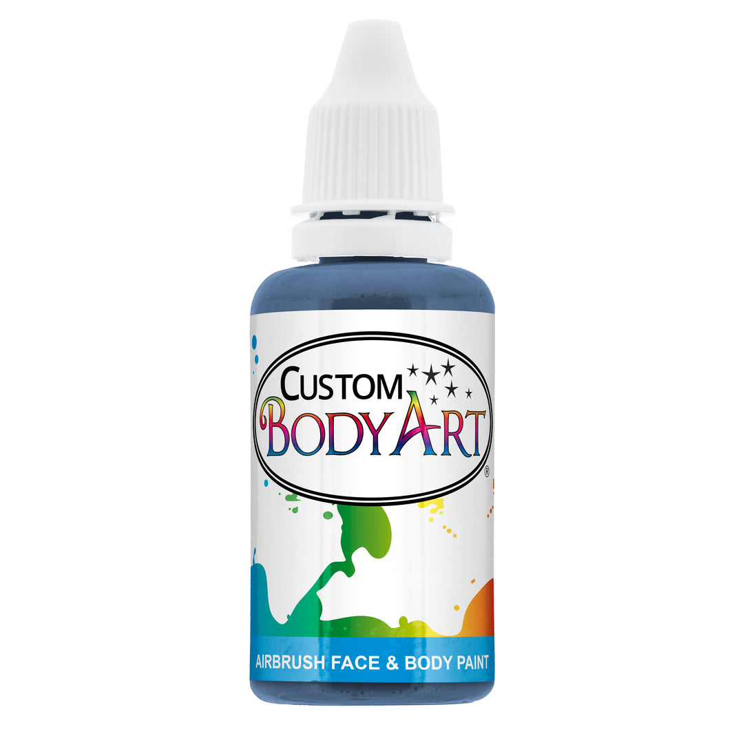 1 oz Blue Water-Based Air Brush Paint for Skin - Face & Body Airbrush Paint for Halloween, Cosplay, Theatrical Makeup & Temporary Tattoos