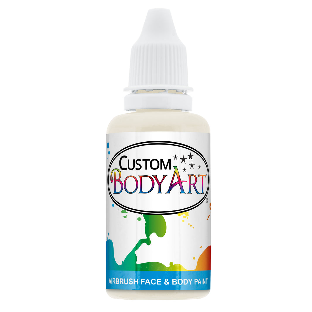 1 oz White Water-Based Air Brush Paint for Skin - Face & Body Airbrush Paint for Halloween, Cosplay, Theatrical Makeup & Temporary Tattoos