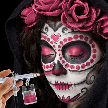 1 oz Pink Water-Based Air Brush Paint for Skin - Face & Body Airbrush Paint for Halloween, Cosplay, Theatrical Makeup & Temporary Tattoos