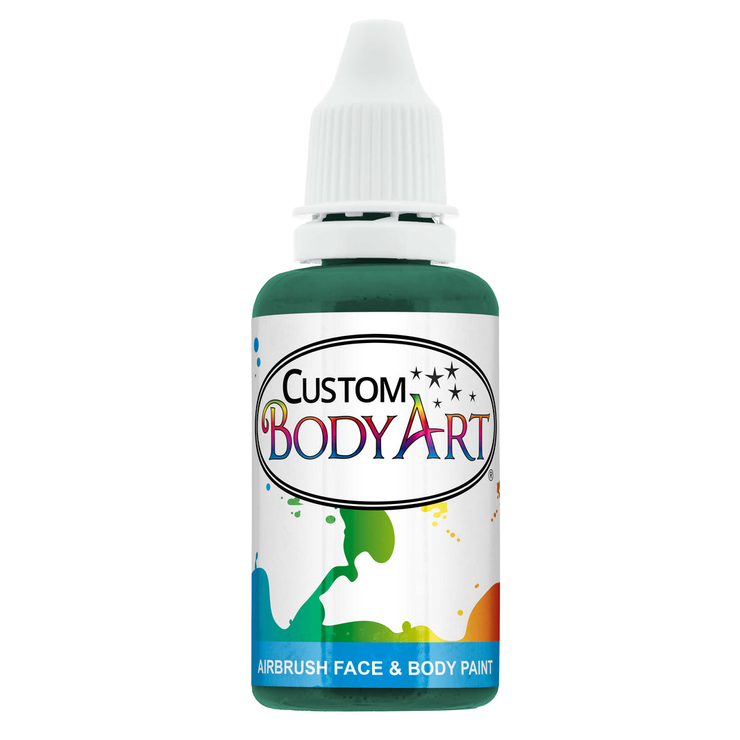 1 oz Green Water-Based Air Brush Paint for Skin - Face & Body Airbrush Paint for Halloween, Cosplay, Theatrical Makeup & Temporary Tattoos