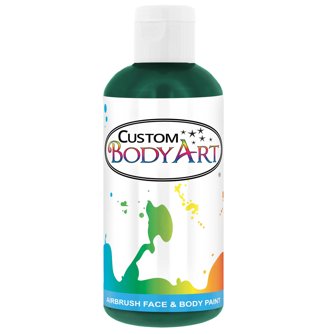 8 oz Green Water-Based Air Brush Paint for Skin - Face & Body Airbrush Paint for Halloween, Cosplay, Theatrical Makeup & Temporary Tattoos