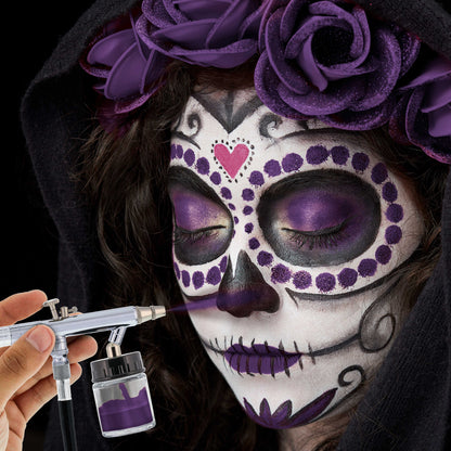 1 oz Purple Water-Based Air Brush Paint for Skin - Face & Body Airbrush Paint for Halloween, Cosplay, Theatrical Makeup & Temporary Tattoos
