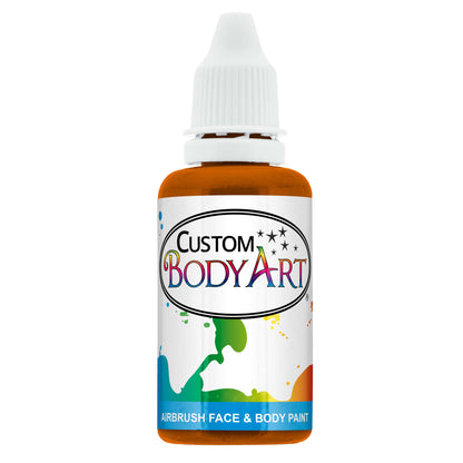 1 oz Orange Water-Based Air Brush Paint for Skin - Face & Body Airbrush Paint for Halloween, Cosplay, Theatrical Makeup & Temporary Tattoos