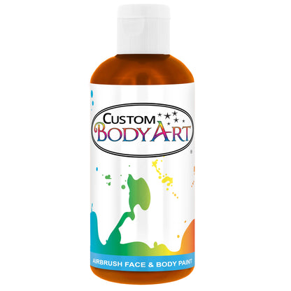 8 oz Orange Water-Based Air Brush Paint for Skin - Face & Body Airbrush Paint for Halloween, Cosplay, Theatrical Makeup & Temporary Tattoos