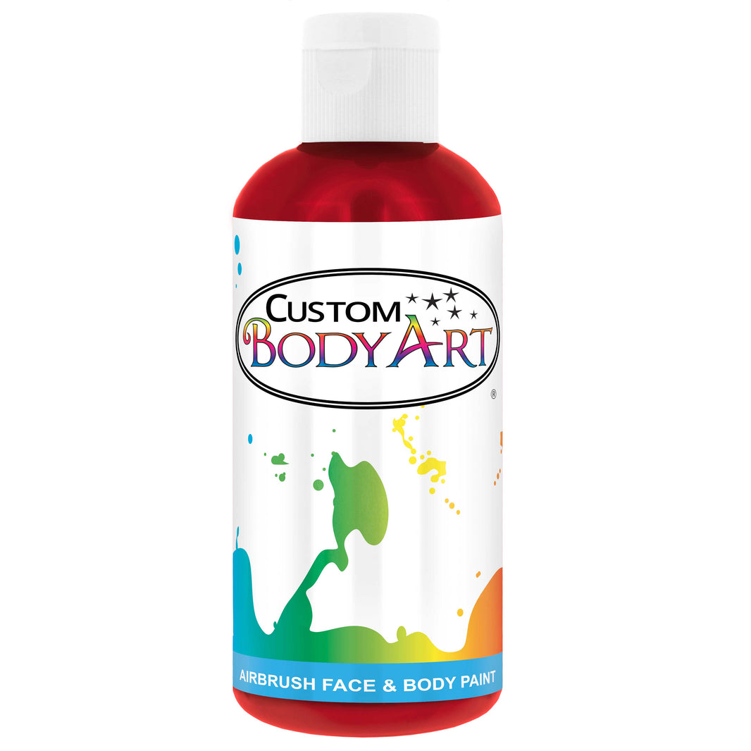 8 oz Crimson Red Water-Based Air Brush Paint for Skin - Face & Body Airbrush Paint for Halloween, Cosplay, Theatrical Makeup & Temporary Tattoos