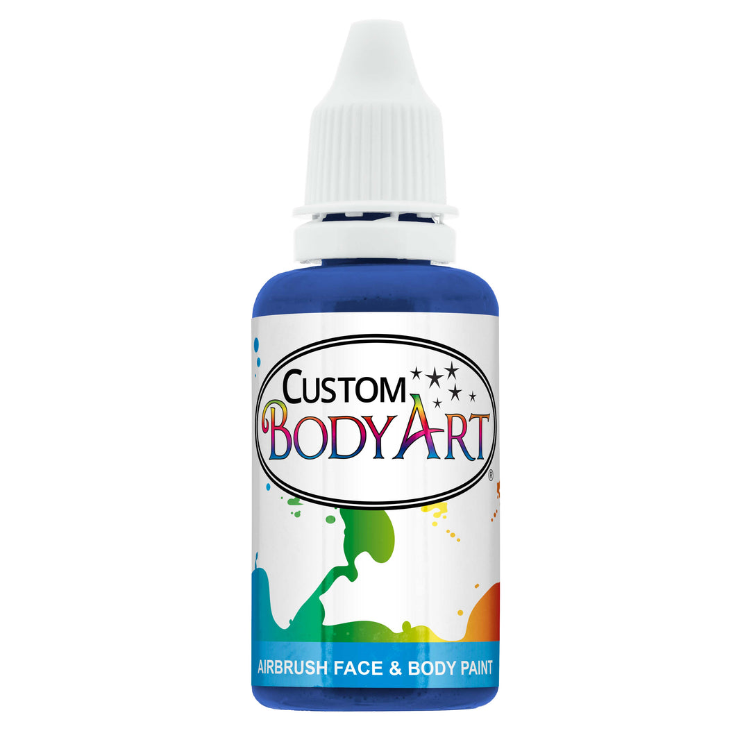 1 oz Royal Blue Water-Based Air Brush Paint for Skin - Face & Body Airbrush Paint for Halloween, Cosplay, Theatrical Makeup & Temporary Tattoos