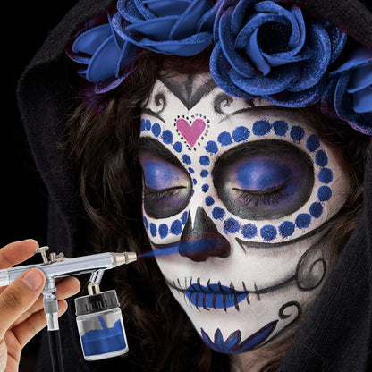 8 oz Royal Blue Water-Based Air Brush Paint for Skin - Face & Body Airbrush Paint for Halloween, Cosplay, Theatrical Makeup & Temporary Tattoos