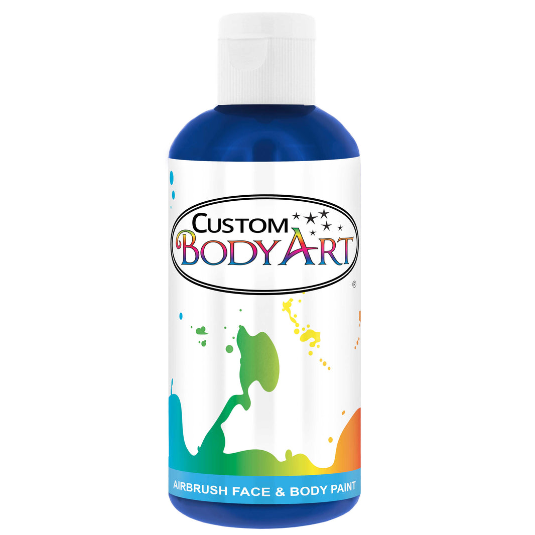 8 oz Royal Blue Water-Based Air Brush Paint for Skin - Face & Body Airbrush Paint for Halloween, Cosplay, Theatrical Makeup & Temporary Tattoos