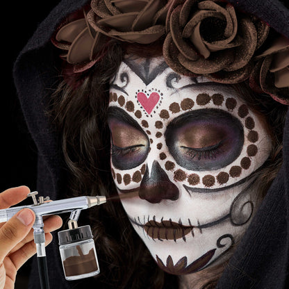 1 oz Brown Water-Based Air Brush Paint for Skin - Face & Body Airbrush Paint for Halloween, Cosplay, Theatrical Makeup & Temporary Tattoos