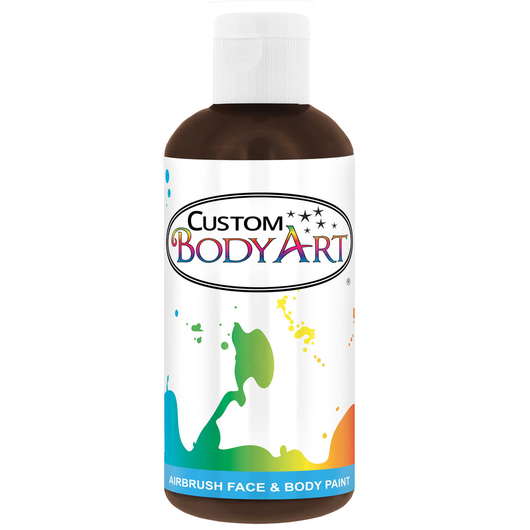 8 oz Brown Water-Based Air Brush Paint for Skin - Face & Body Airbrush Paint for Halloween, Cosplay, Theatrical Makeup & Temporary Tattoos