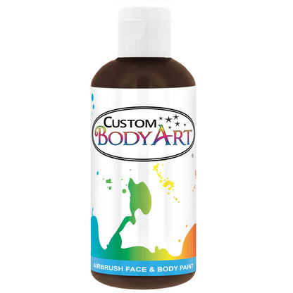 8 oz Brown Water-Based Air Brush Paint for Skin - Face & Body Airbrush Paint for Halloween, Cosplay, Theatrical Makeup & Temporary Tattoos