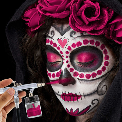 1 oz Fushia Water-Based Air Brush Paint for Skin - Face & Body Airbrush Paint for Halloween, Cosplay, Theatrical Makeup & Temporary Tattoos