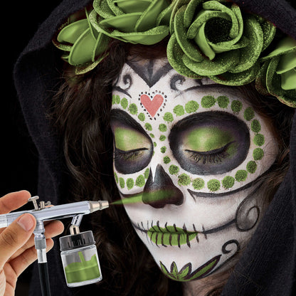 1 oz Lime Green Water-Based Air Brush Paint for Skin - Face & Body Airbrush Paint for Halloween, Cosplay, Theatrical Makeup & Temporary Tattoos