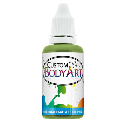 1 oz Lime Green Water-Based Air Brush Paint for Skin - Face & Body Airbrush Paint for Halloween, Cosplay, Theatrical Makeup & Temporary Tattoos