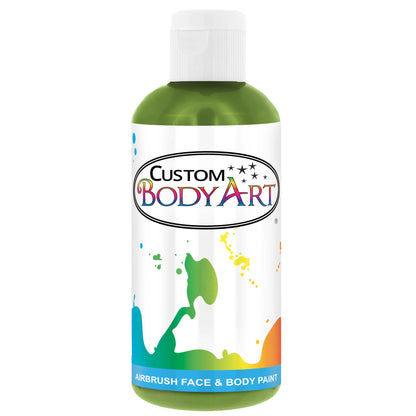 8 oz Lime Green Water-Based Air Brush Paint for Skin - Face & Body Airbrush Paint for Halloween, Cosplay, Theatrical Makeup & Temporary Tattoos