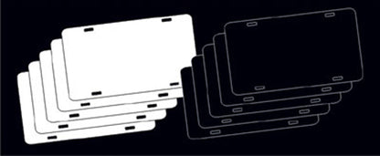 Blank Aluminum License Plate Tag Paint Panels, White (10/Pack)